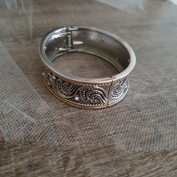 Silver & Gold Cuff Bracelet - Picture 2 of 4